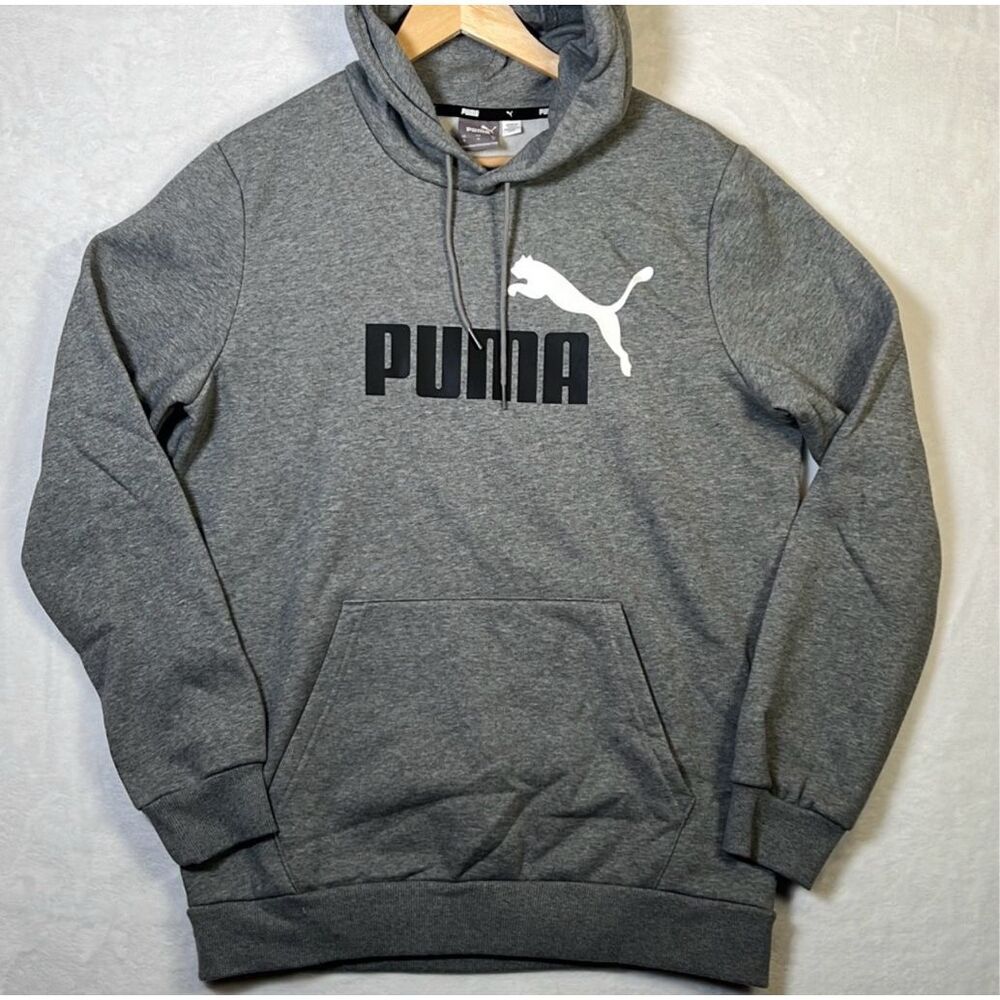 Puma Essentials Big Logo Men's Gray Hoodie Pullover Men Medium NWT